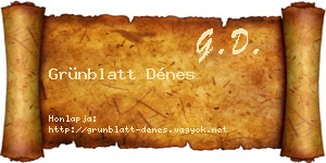 Grünblatt Dénes névjegykártya